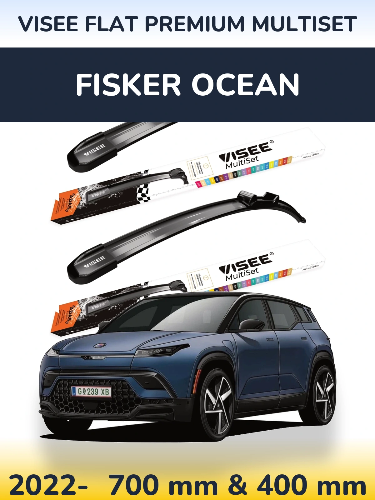Torkarblad VISEE FLAT PREMIUM MultiSet för Fisker Ocean