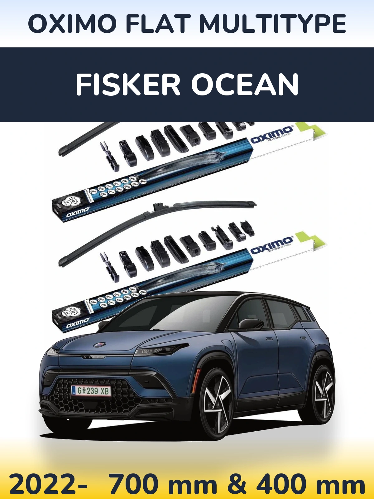 Комплект передніх щіток Oximo Flat MultiТипe 700 & 400 мм для Fisker Ocean 2022-2026