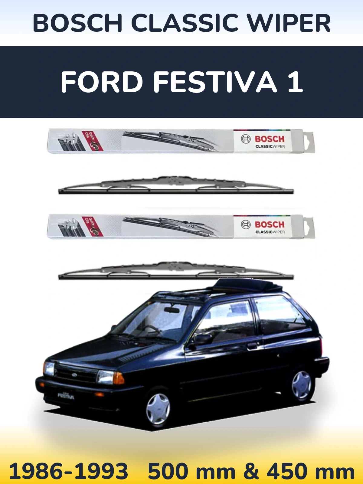 Torkarblad BOSCH Classic Wiper för Ford Festiva 1
