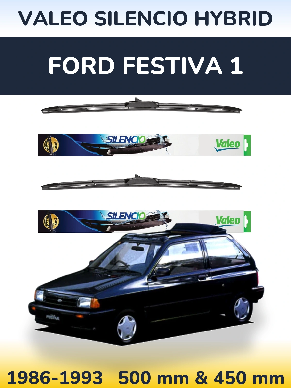 Torkarblad Valeo Silencio Hybrid för Ford Festiva 1