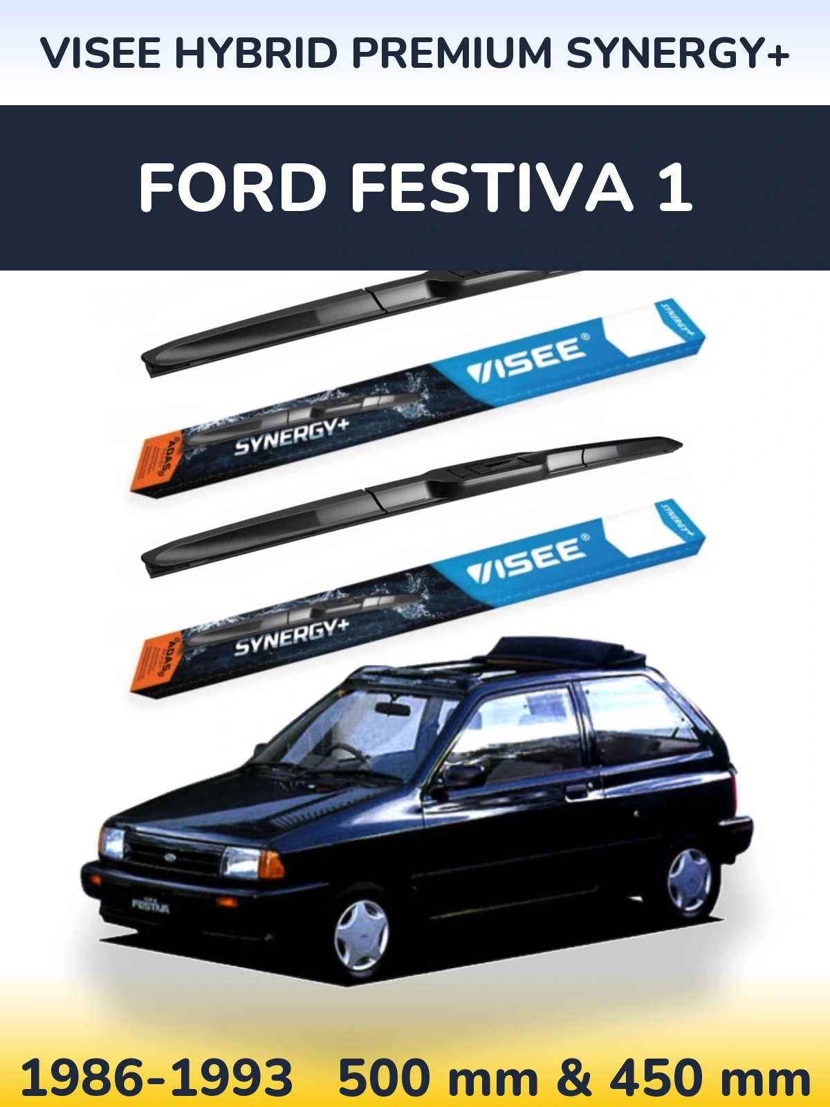Torkarblad VISEE HYBRID PREMIUM SYNERGY+ för Ford Festiva 1