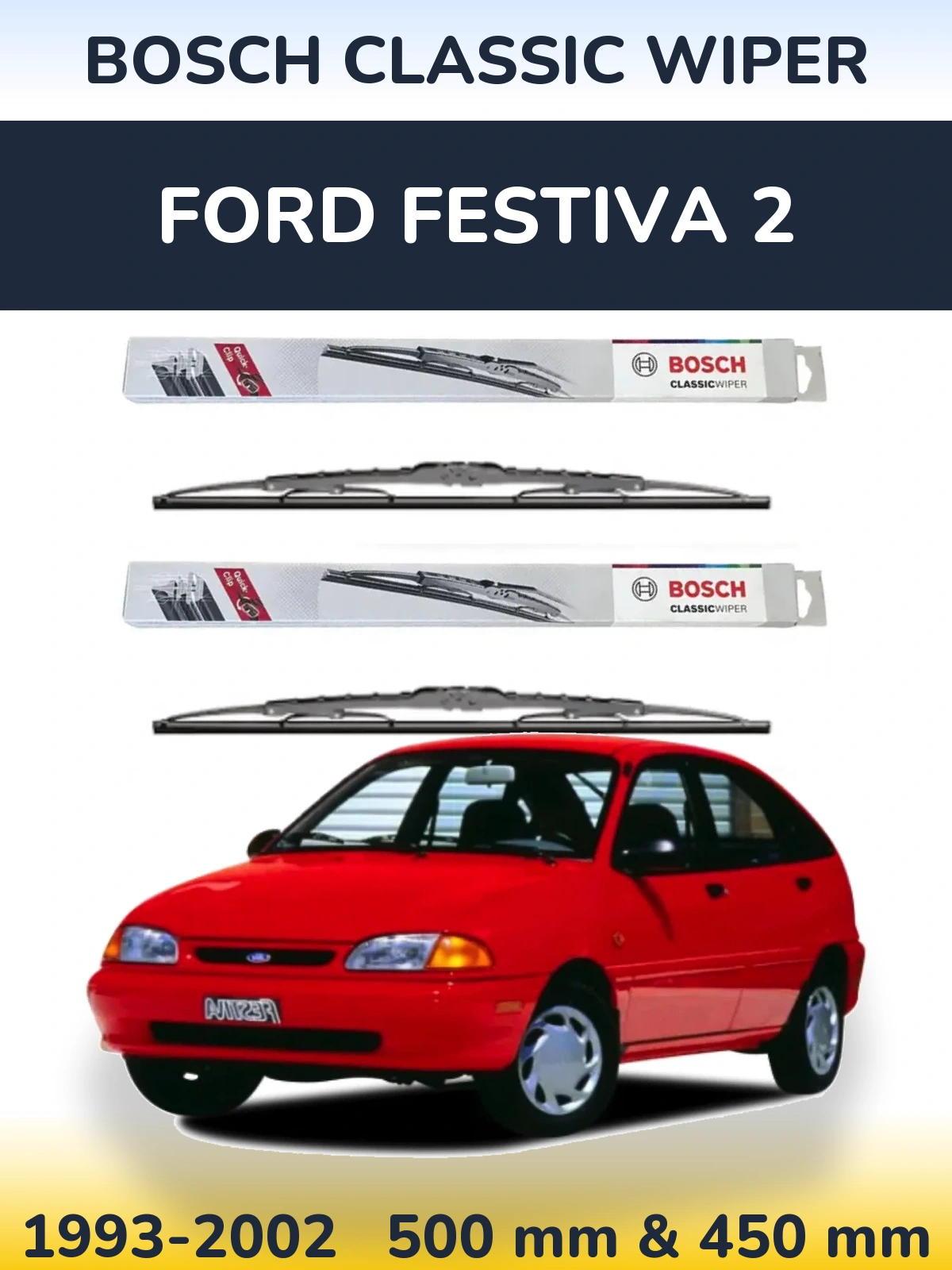 Torkarblad BOSCH Classic Wiper för Ford Festiva 2