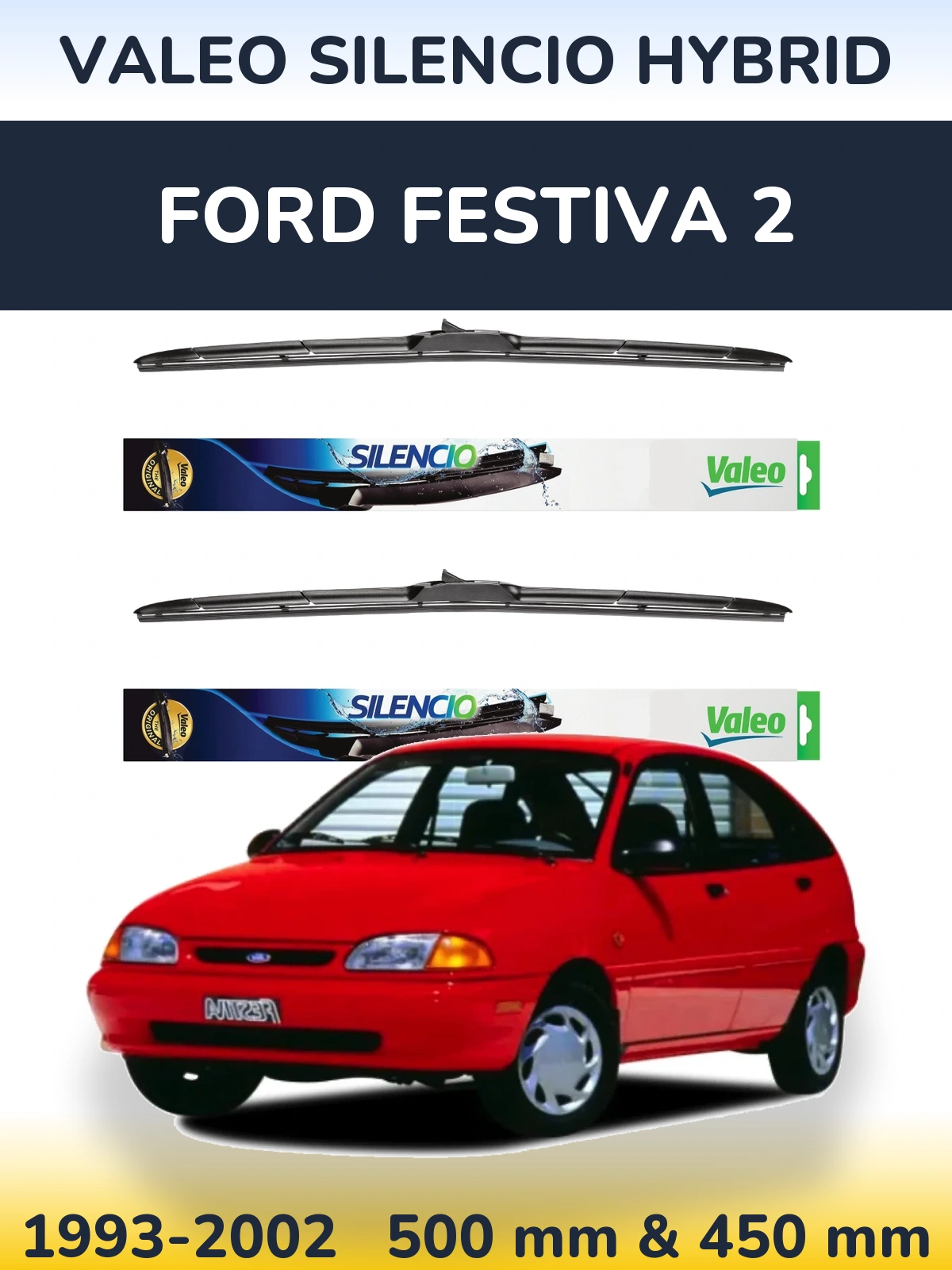 Torkarblad Valeo Silencio Hybrid för Ford Festiva 2