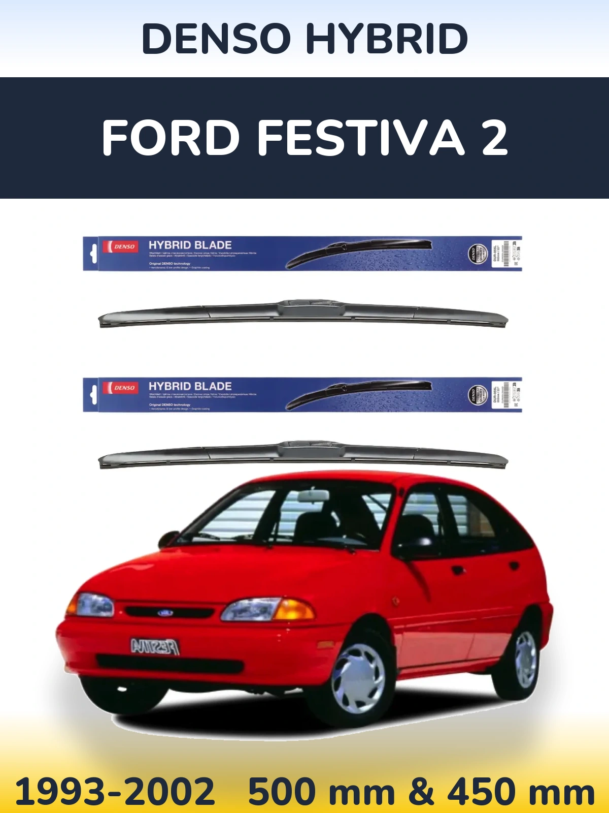 Torkarblad Denso Hybrid för Ford Festiva 2