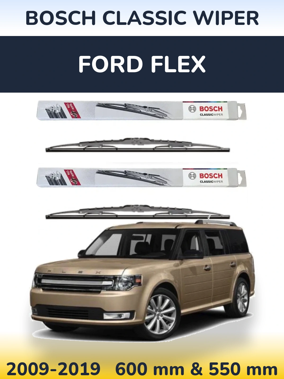 Torkarblad BOSCH Classic Wiper för Ford Flex