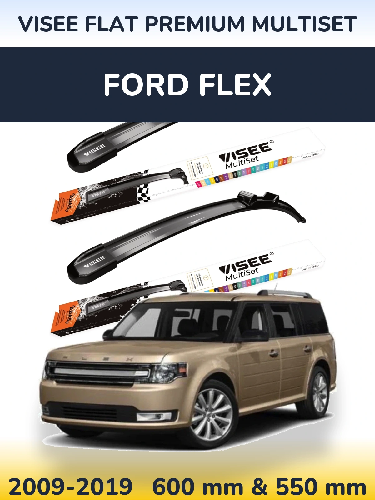 Torkarblad VISEE FLAT PREMIUM MultiSet för Ford Flex
