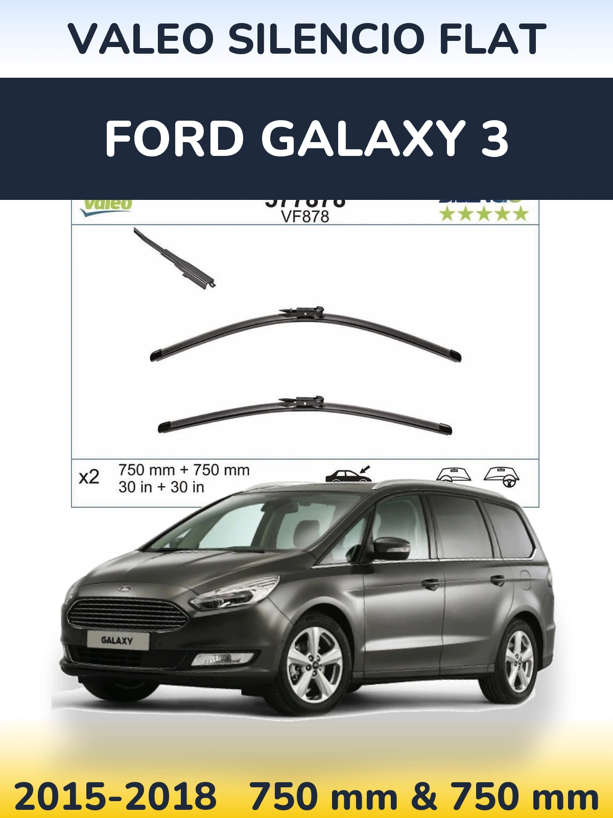 Torkarblad Valeo Silencio Flat för Ford Galaxy 3