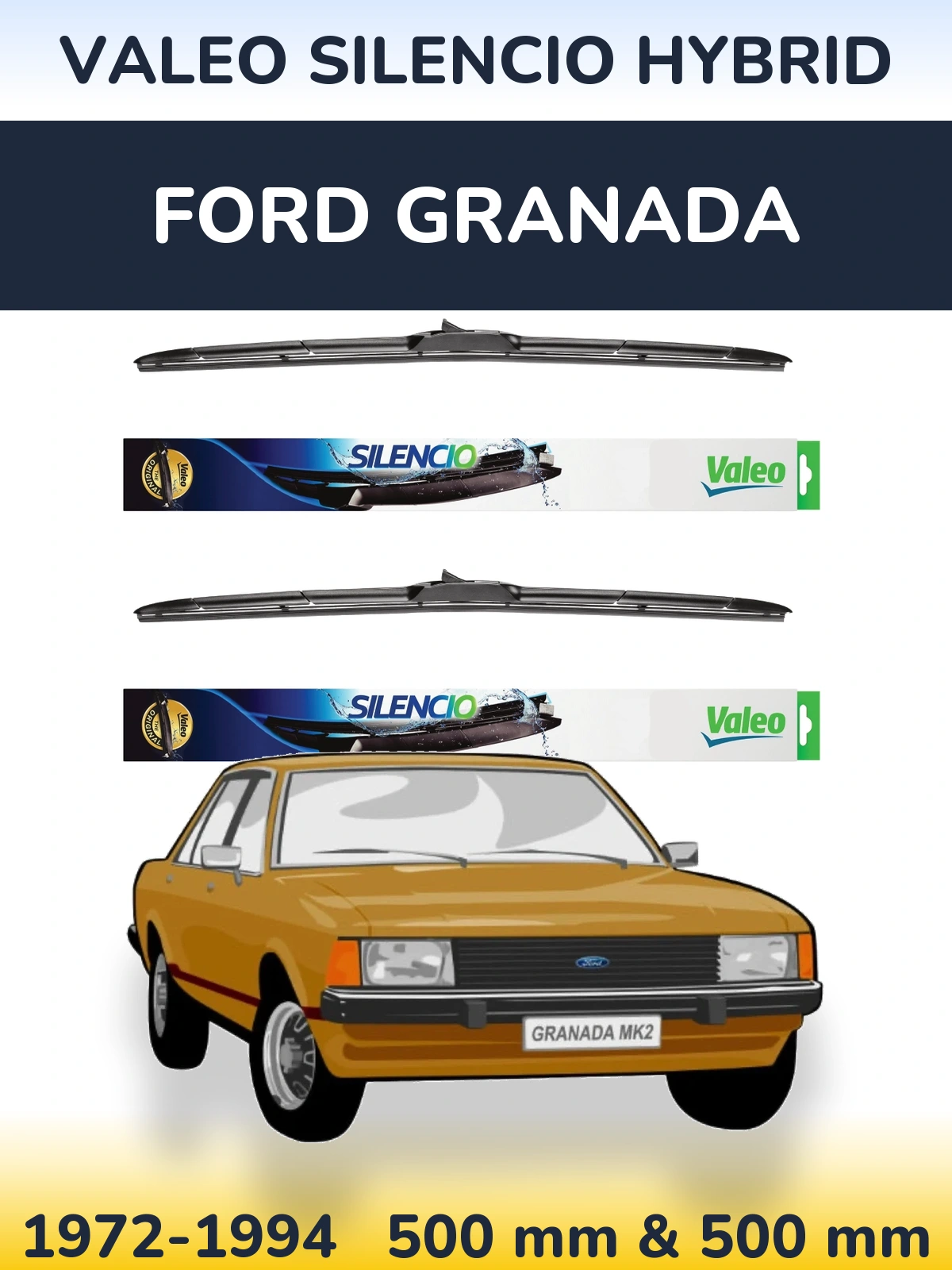 Torkarblad Valeo Silencio Hybrid för Ford Granada