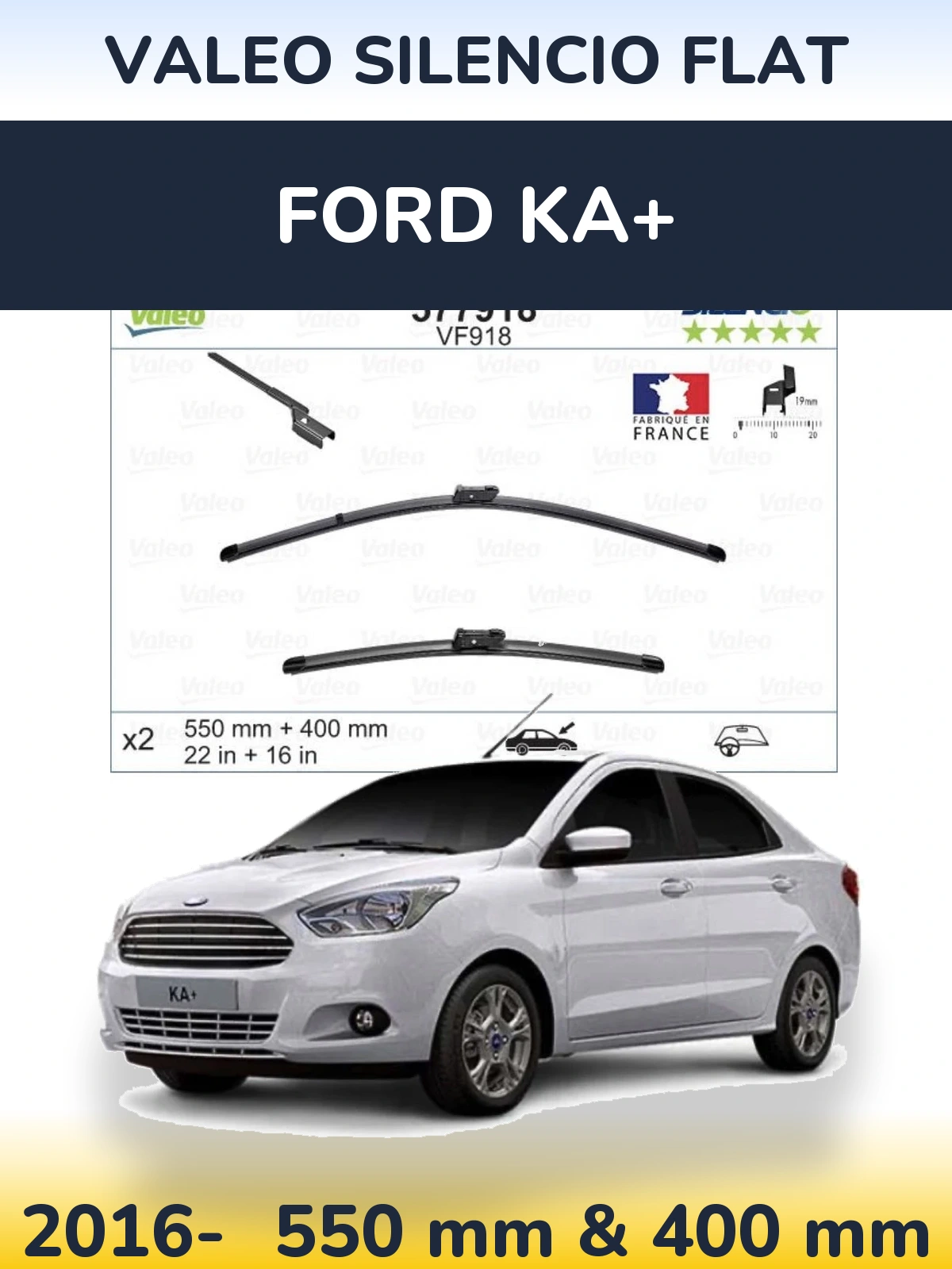 Torkarblad Valeo Silencio Flat för Ford Ka+