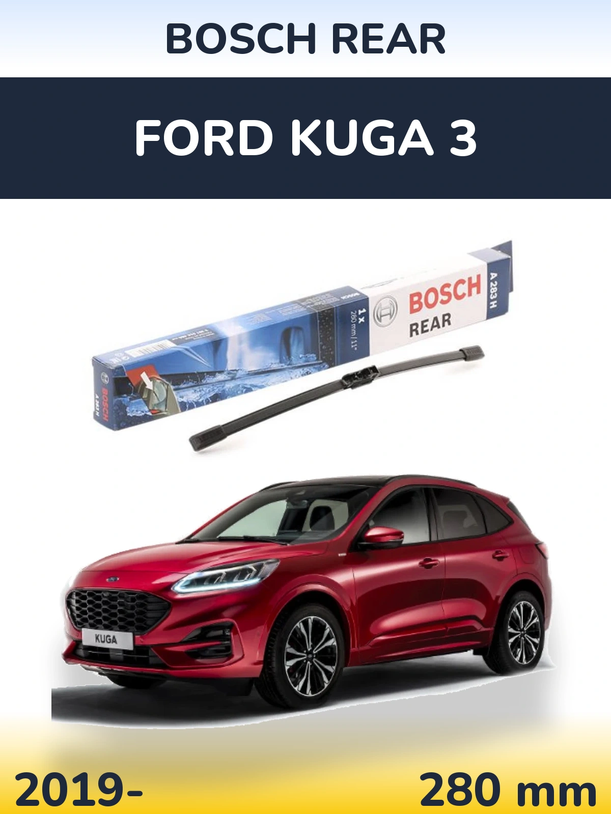 Задний дворник BOSCH Rear 280 мм для Ford Kuga 3 2019-2026