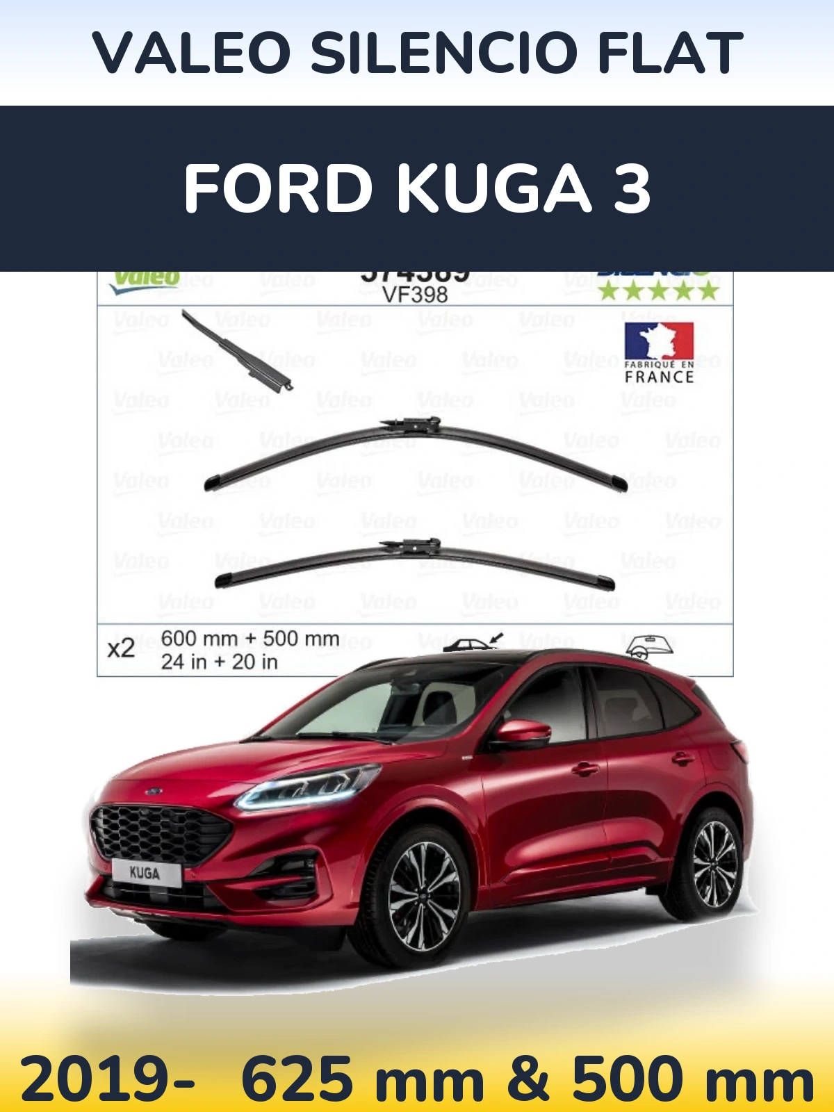 Torkarblad Valeo Silencio Flat för Ford Kuga 3