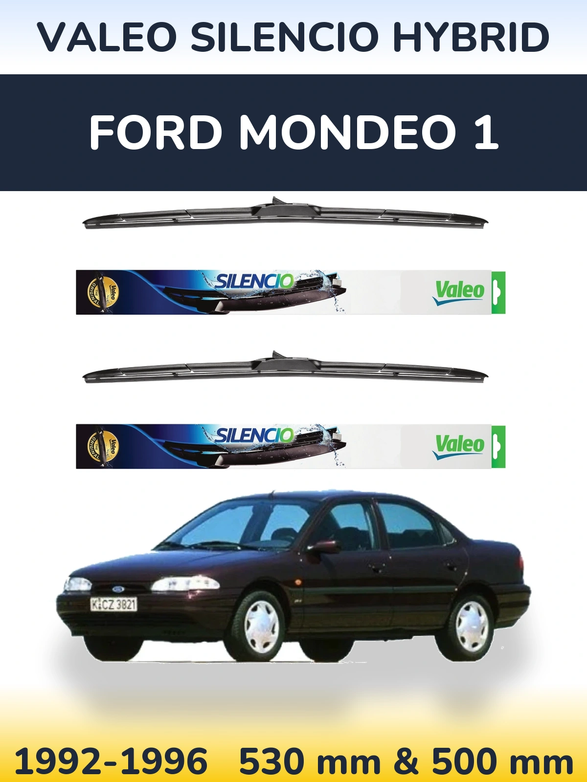 Torkarblad Valeo Silencio Hybrid för Ford Mondeo 1