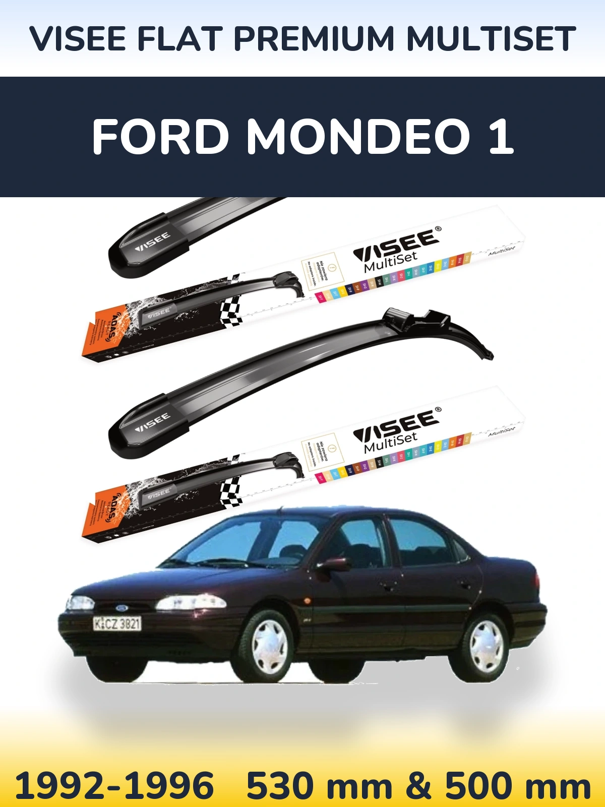 Torkarblad VISEE FLAT PREMIUM MultiSet för Ford Mondeo 1