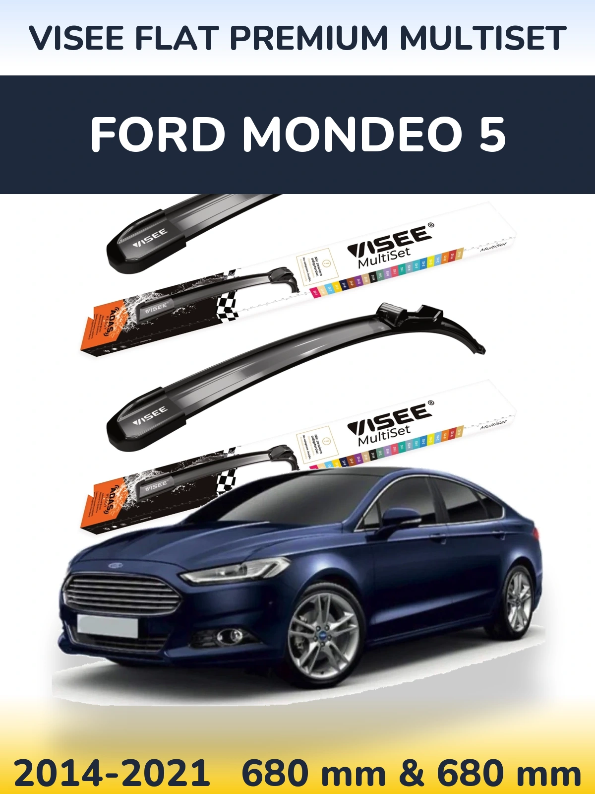 Torkarblad VISEE FLAT PREMIUM MultiSet för Ford Mondeo 5