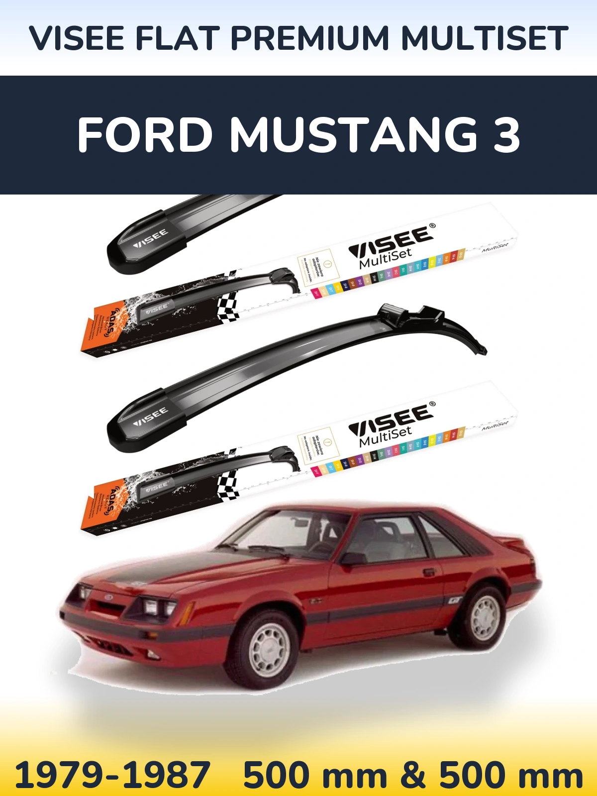 Torkarblad VISEE FLAT PREMIUM MultiSet för Ford Mustang 3