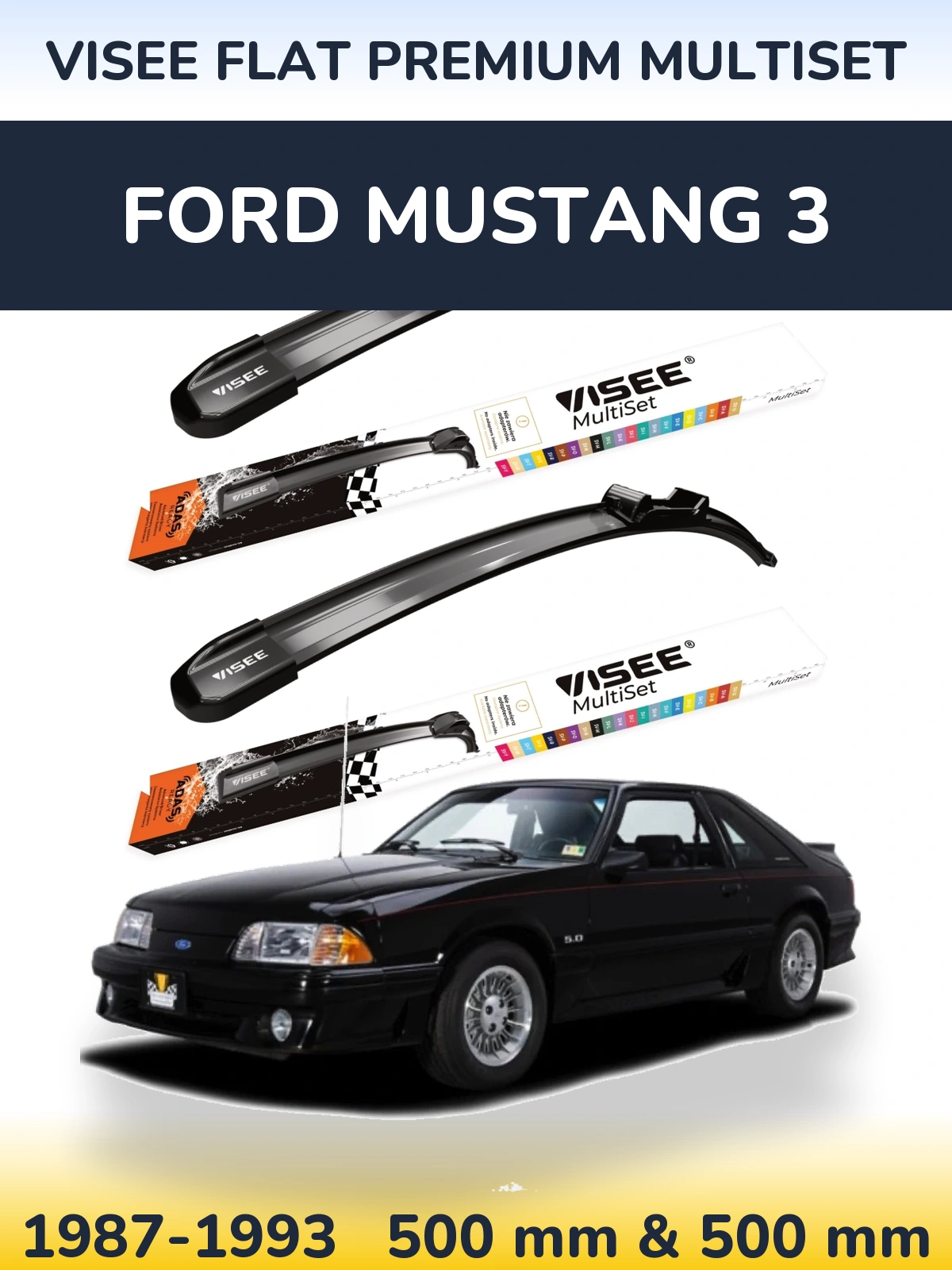 Torkarblad VISEE FLAT PREMIUM MultiSet för Ford Mustang 3