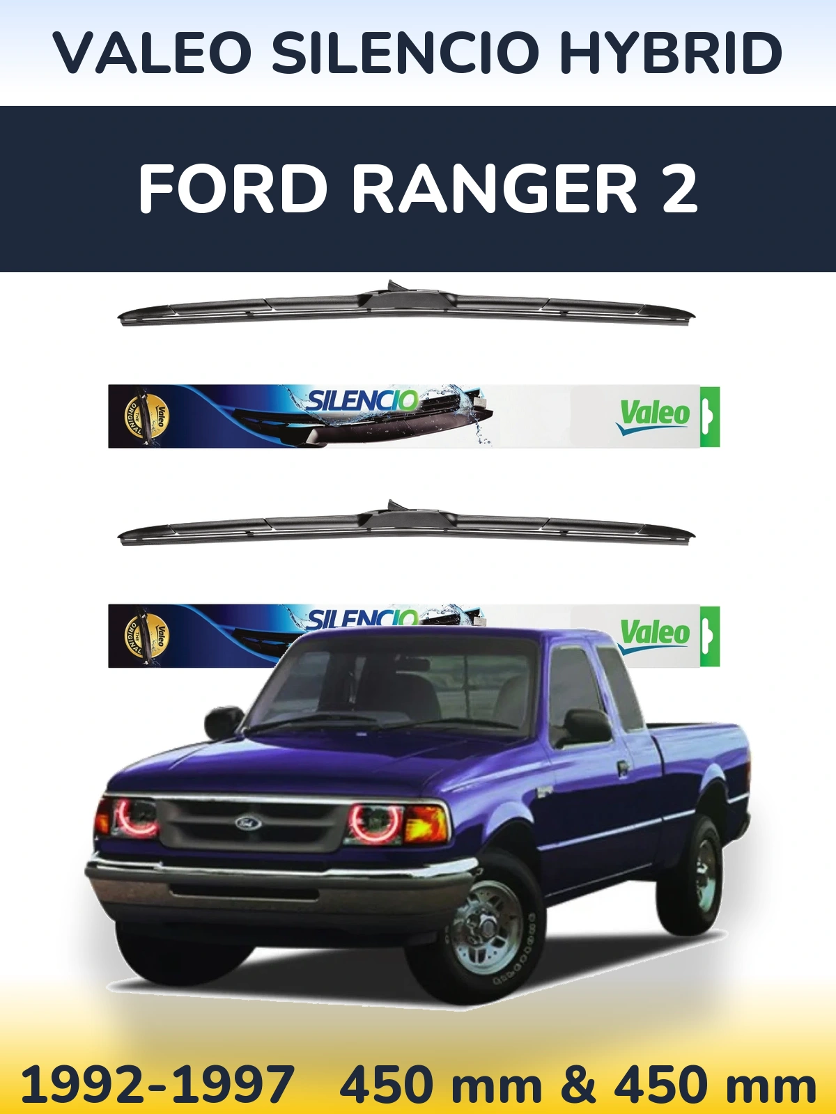Torkarblad Valeo Silencio Hybrid för Ford Ranger 2