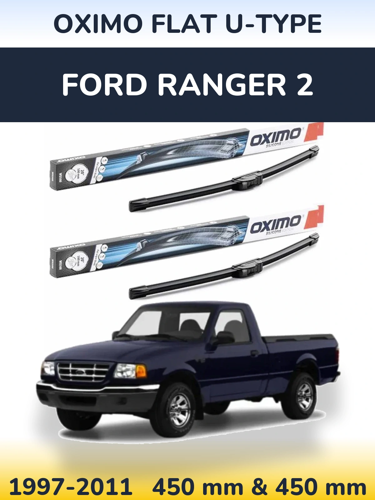Torkarblad Oximo Flat U-type för Ford Ranger 2