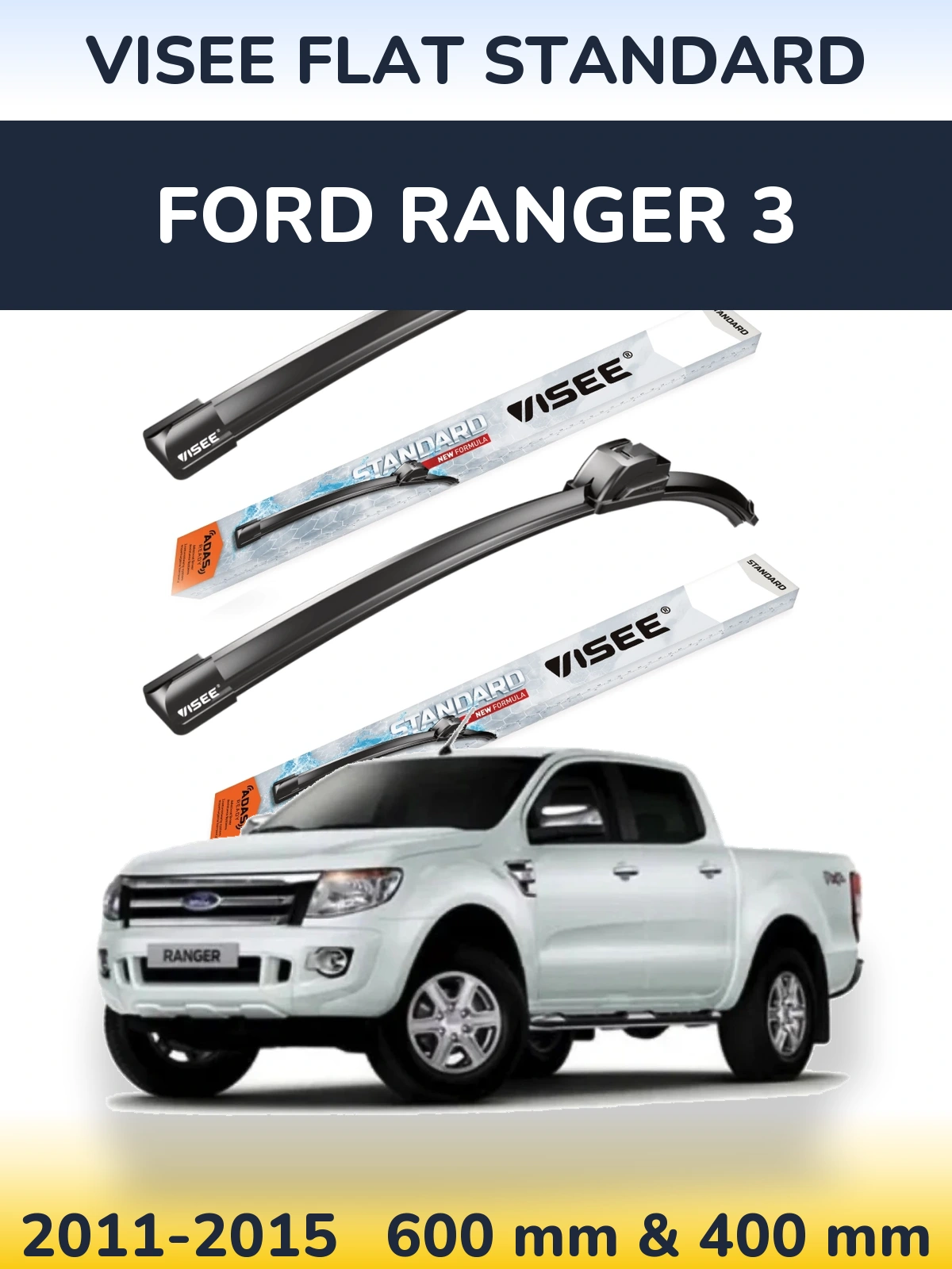 Torkarblad VISEE FLAT STANDARD för Ford Ranger 3