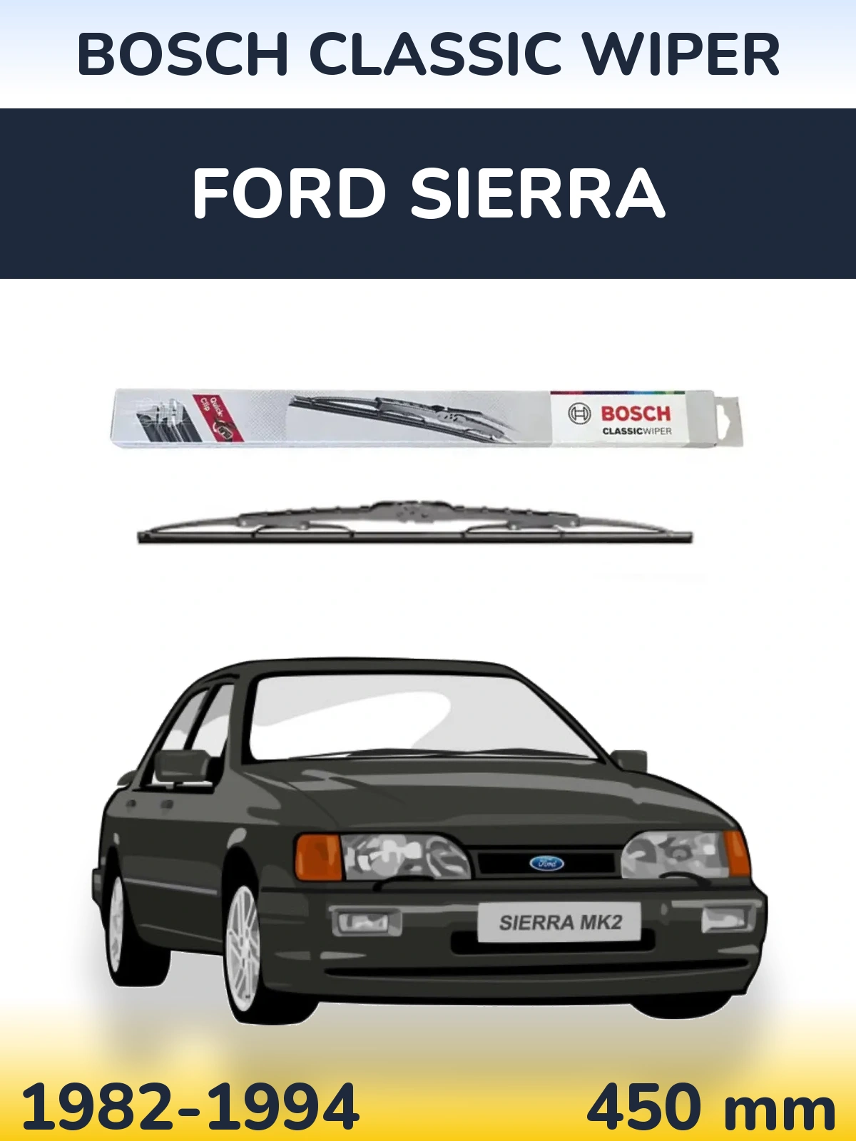 Задний дворник BOSCH Classic Wiper 450 мм для Ford Sierra 1982-1994