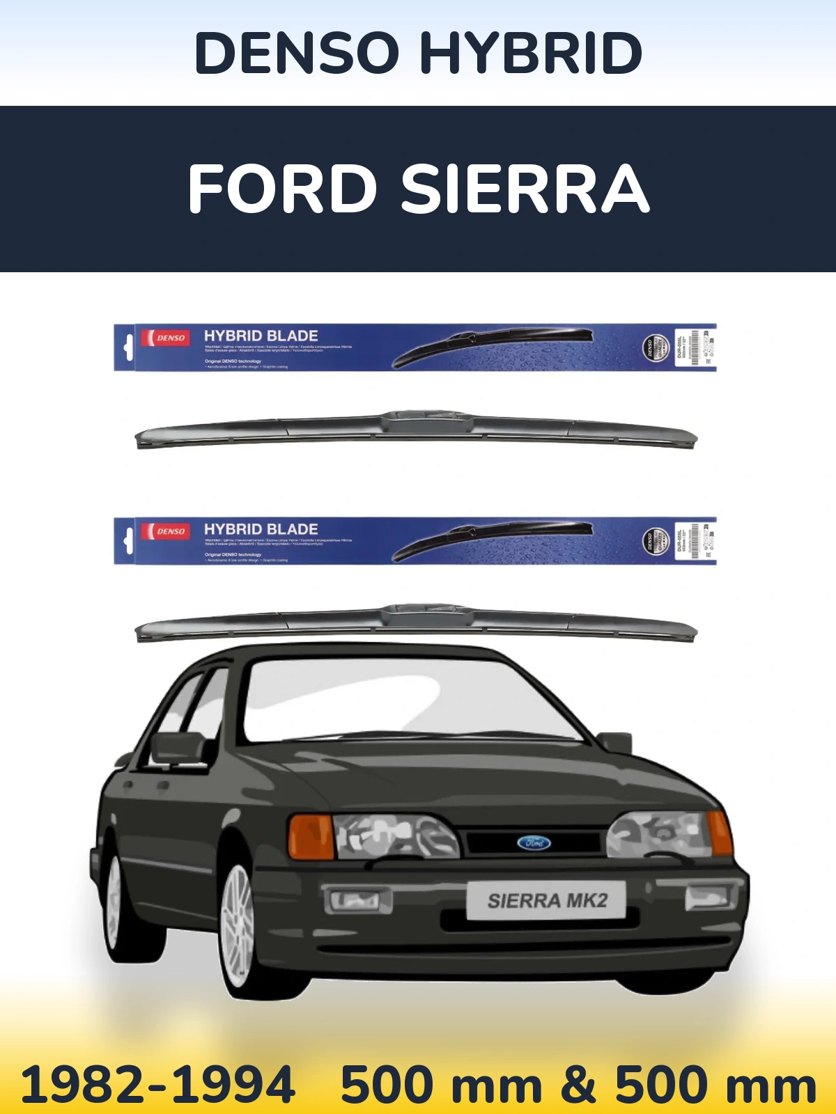 Torkarblad Denso Hybrid för Ford Sierra