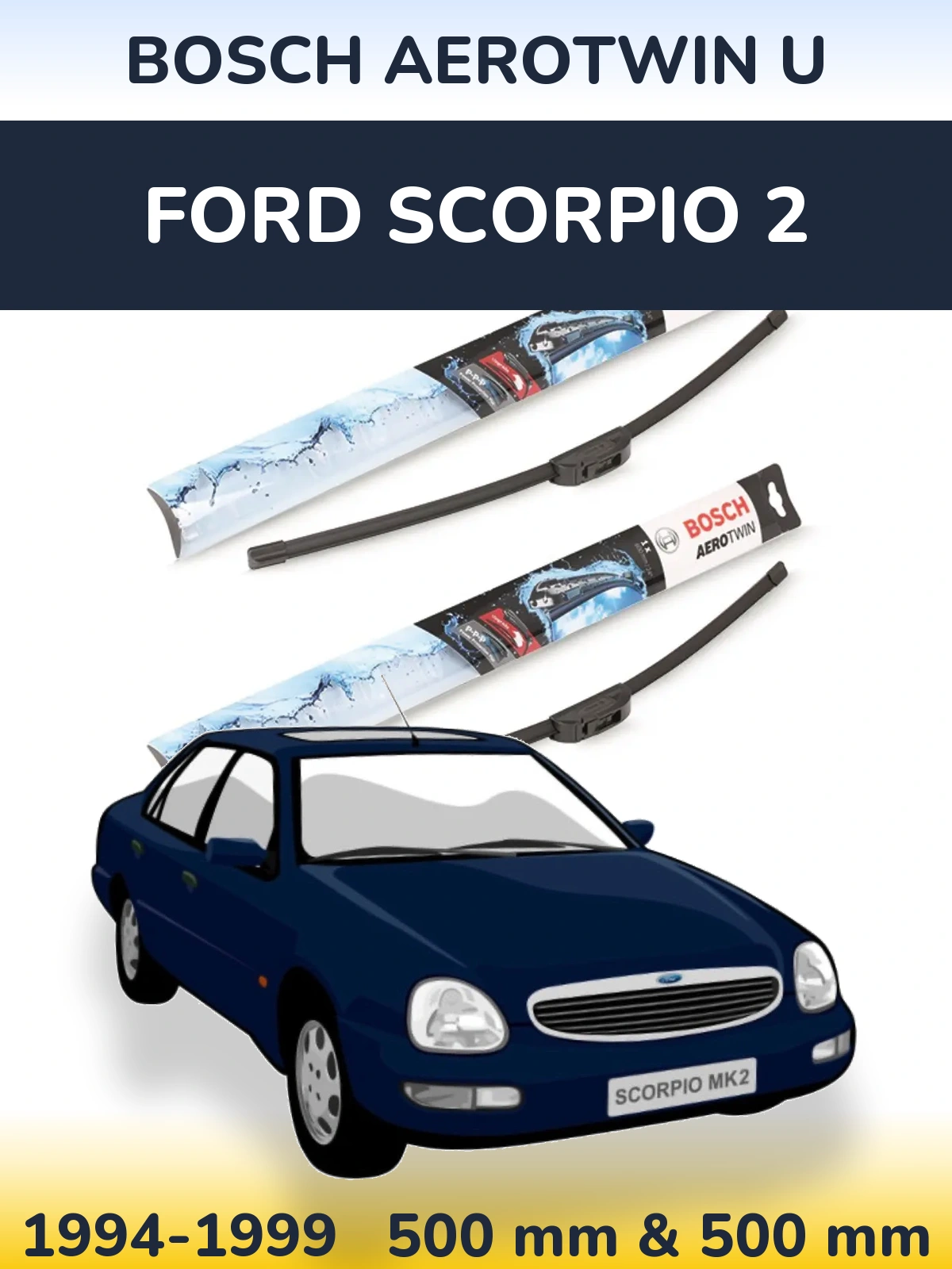 Torkarblad BOSCH AeroTwin U för Ford Scorpio 2