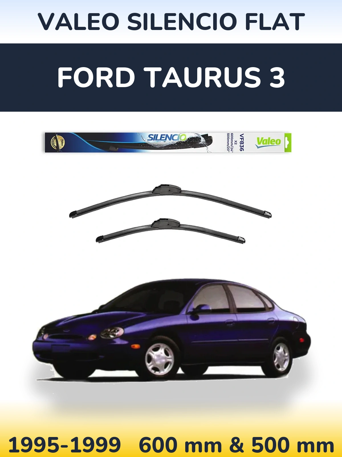 Torkarblad Valeo Silencio Flat för Ford Taurus 3