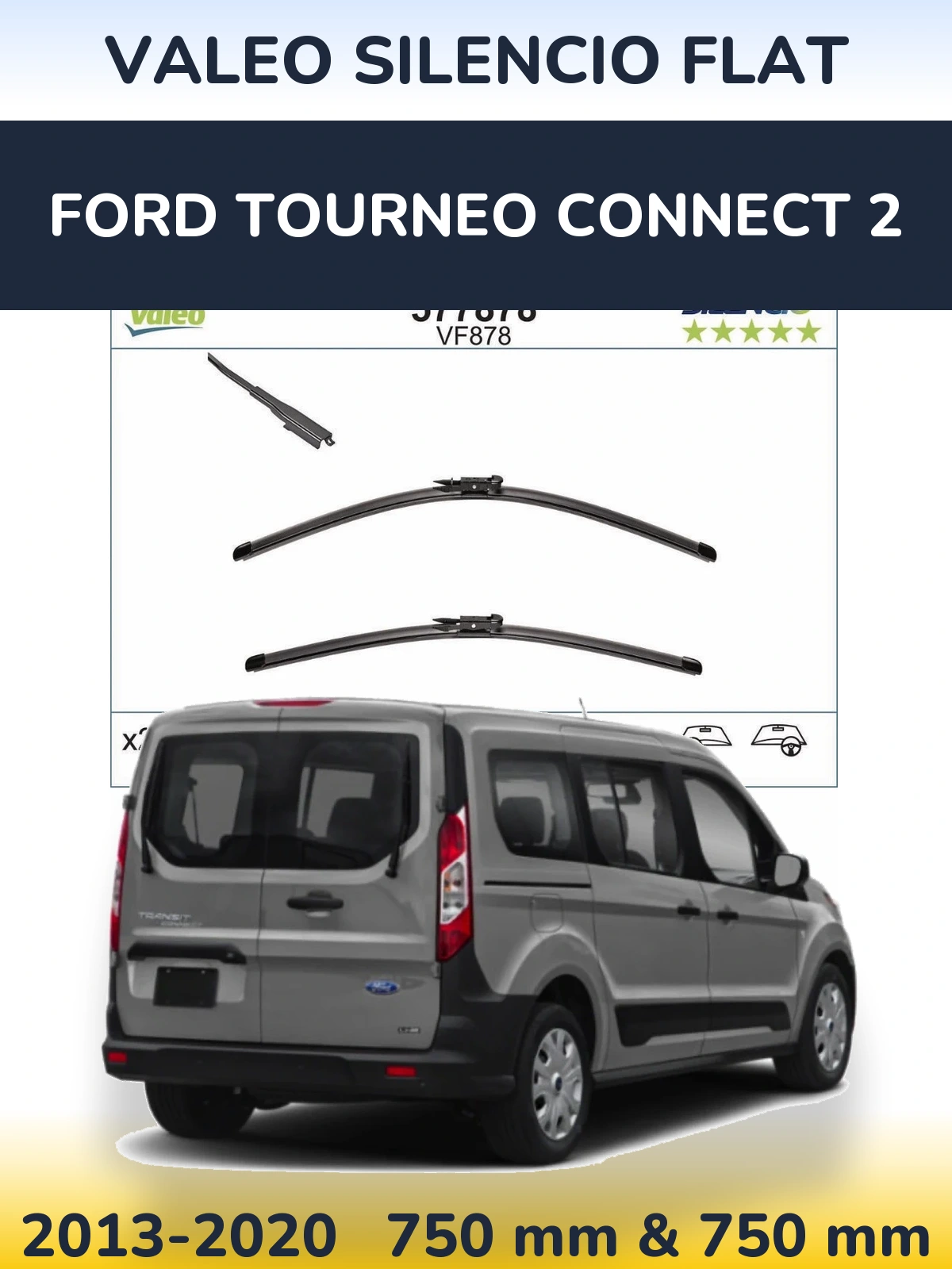 Torkarblad Valeo Silencio Flat för Ford Tourneo Connect 2