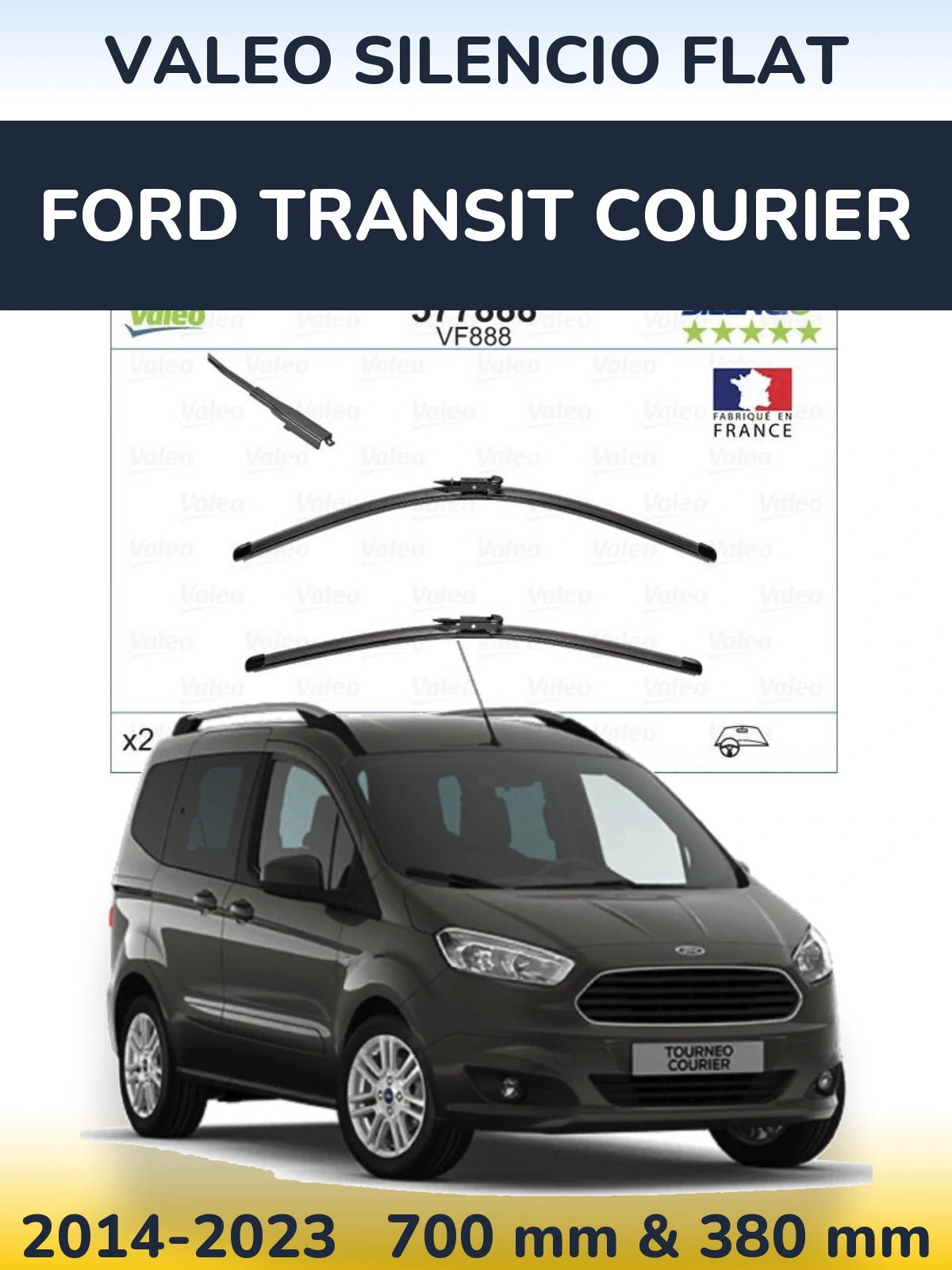 Torkarblad Valeo Silencio Flat för Ford Transit Courier
