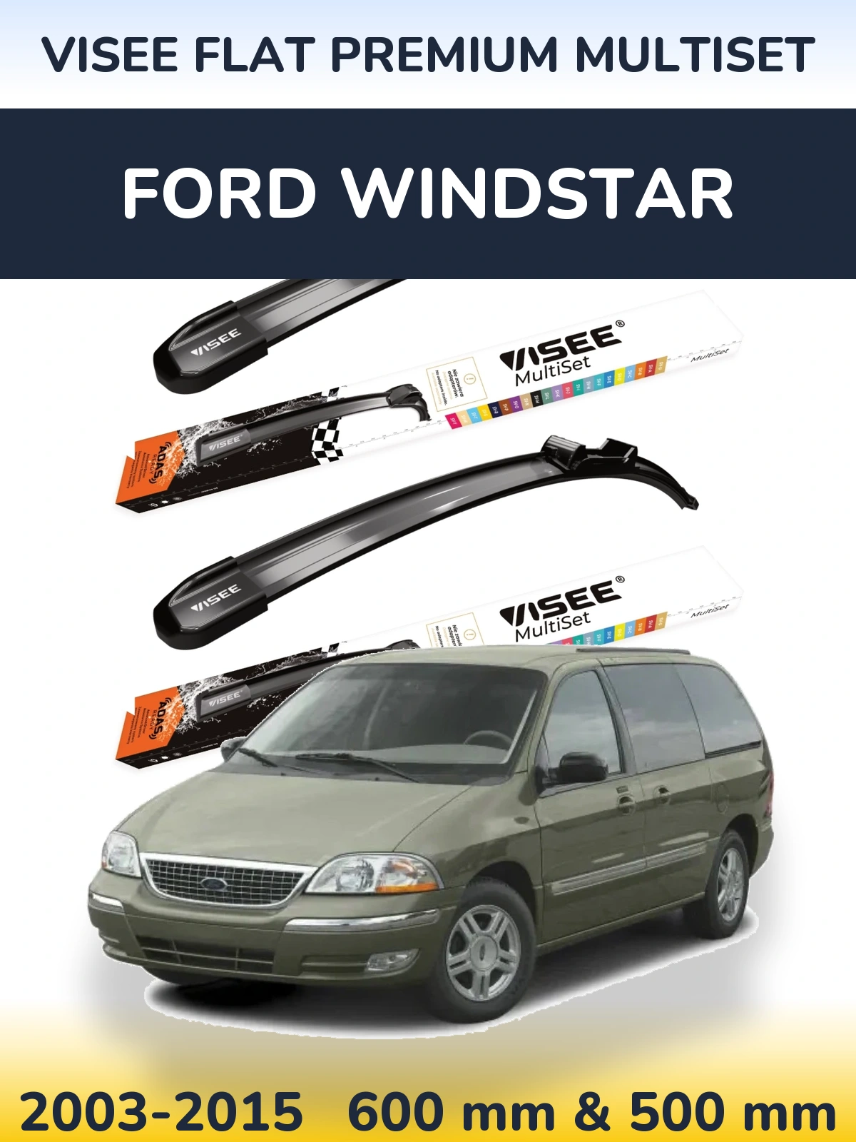 Torkarblad VISEE FLAT PREMIUM MultiSet för Ford Windstar