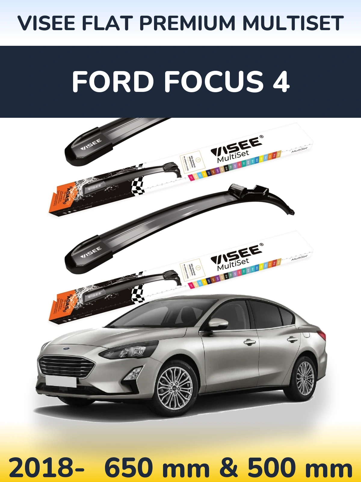 Torkarblad VISEE FLAT PREMIUM MultiSet för Ford Focus 4