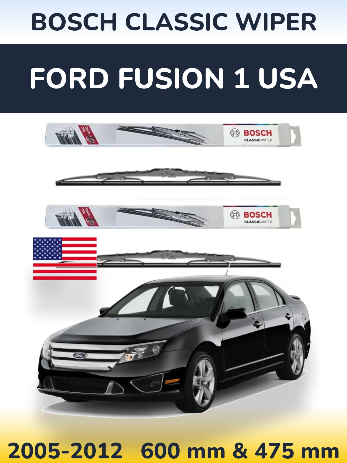 Torkarblad BOSCH Classic Wiper för Ford Fusion 1 USA