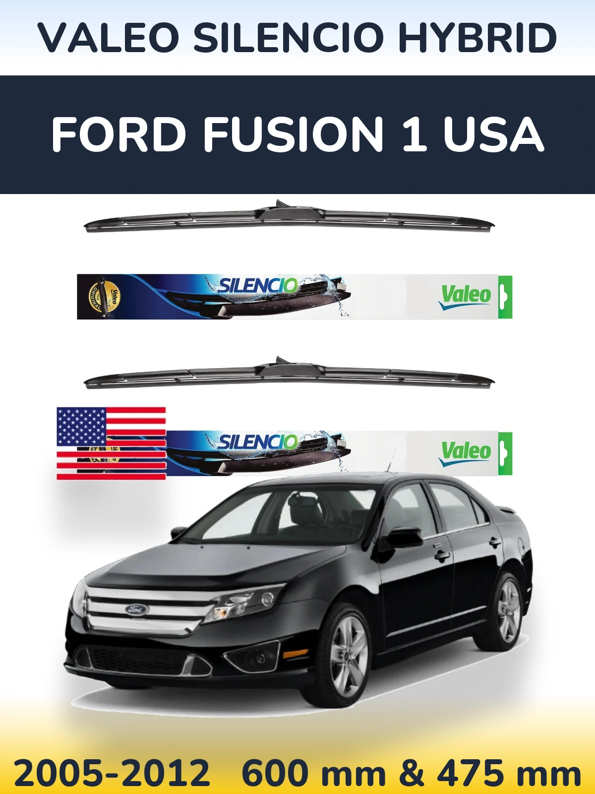 Torkarblad Valeo Silencio Hybrid för Ford Fusion 1 USA