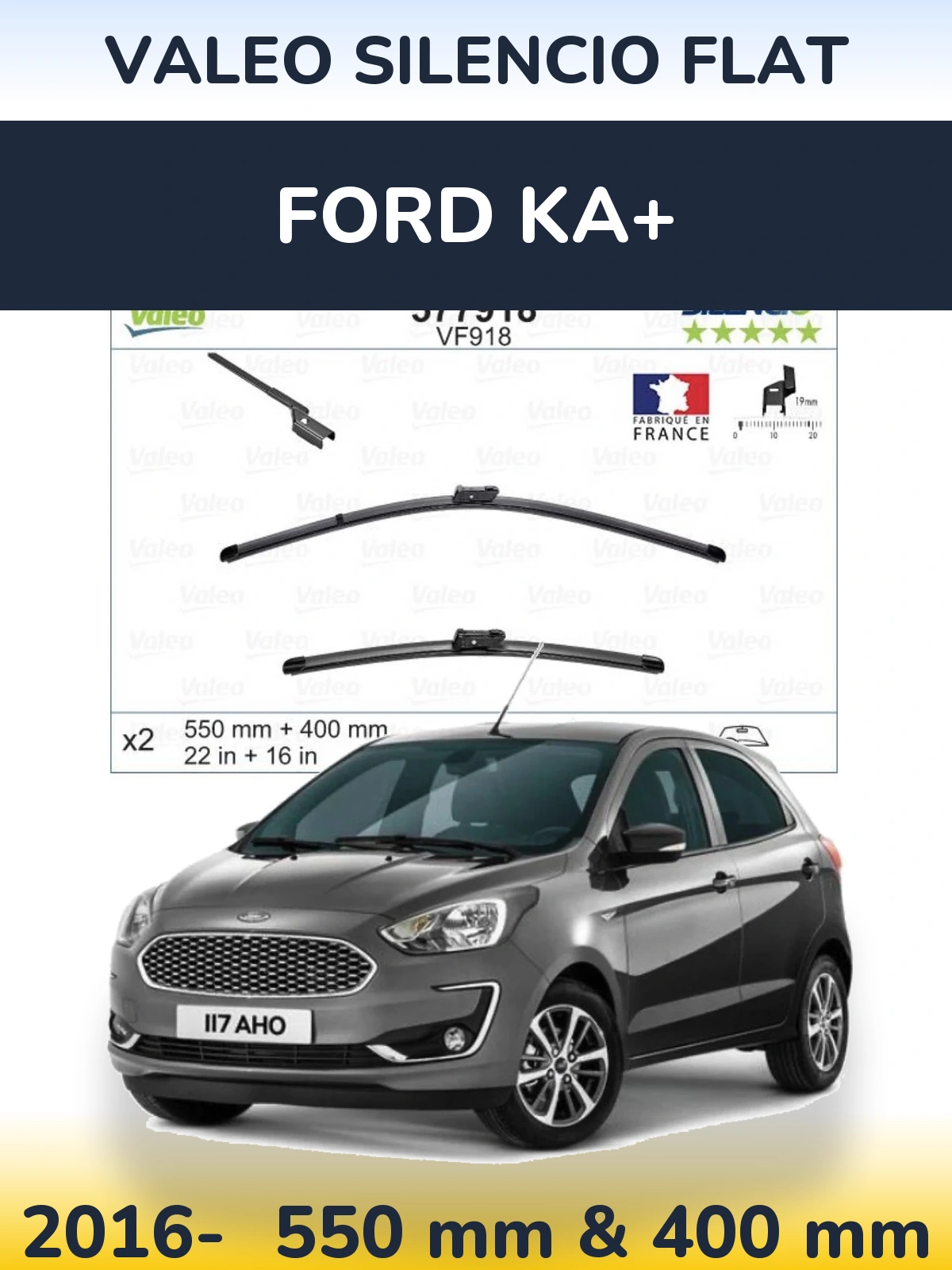 Torkarblad Valeo Silencio Flat för Ford Ka+