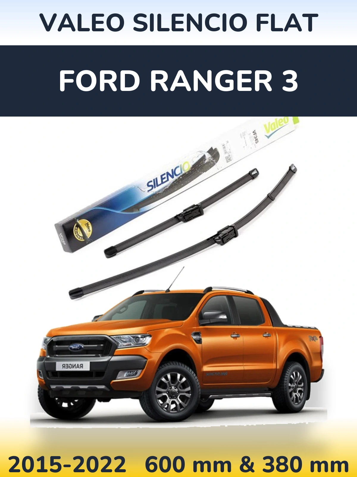 Torkarblad Valeo Silencio Flat för Ford Ranger 3