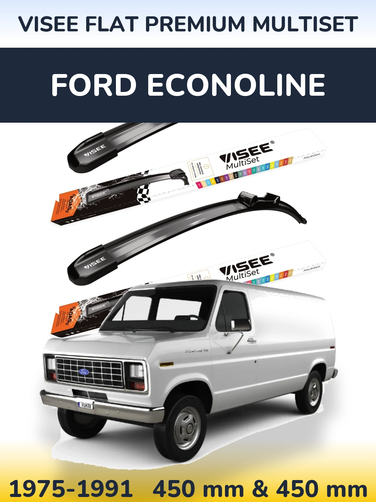 Torkarblad VISEE FLAT PREMIUM MultiSet för Ford Econoline