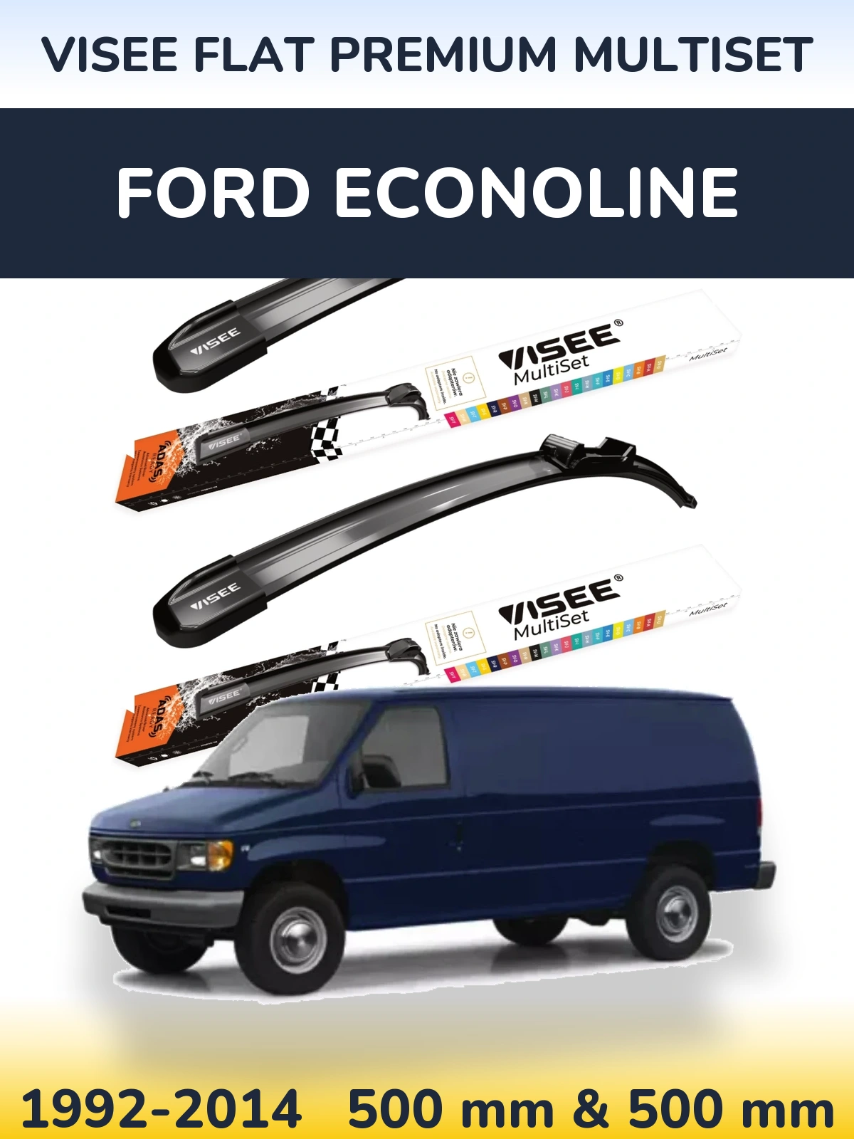 Torkarblad VISEE FLAT PREMIUM MultiSet för Ford Econoline