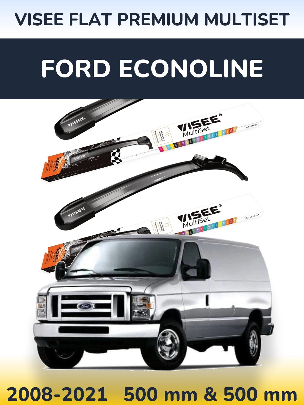 Torkarblad VISEE FLAT PREMIUM MultiSet för Ford Econoline