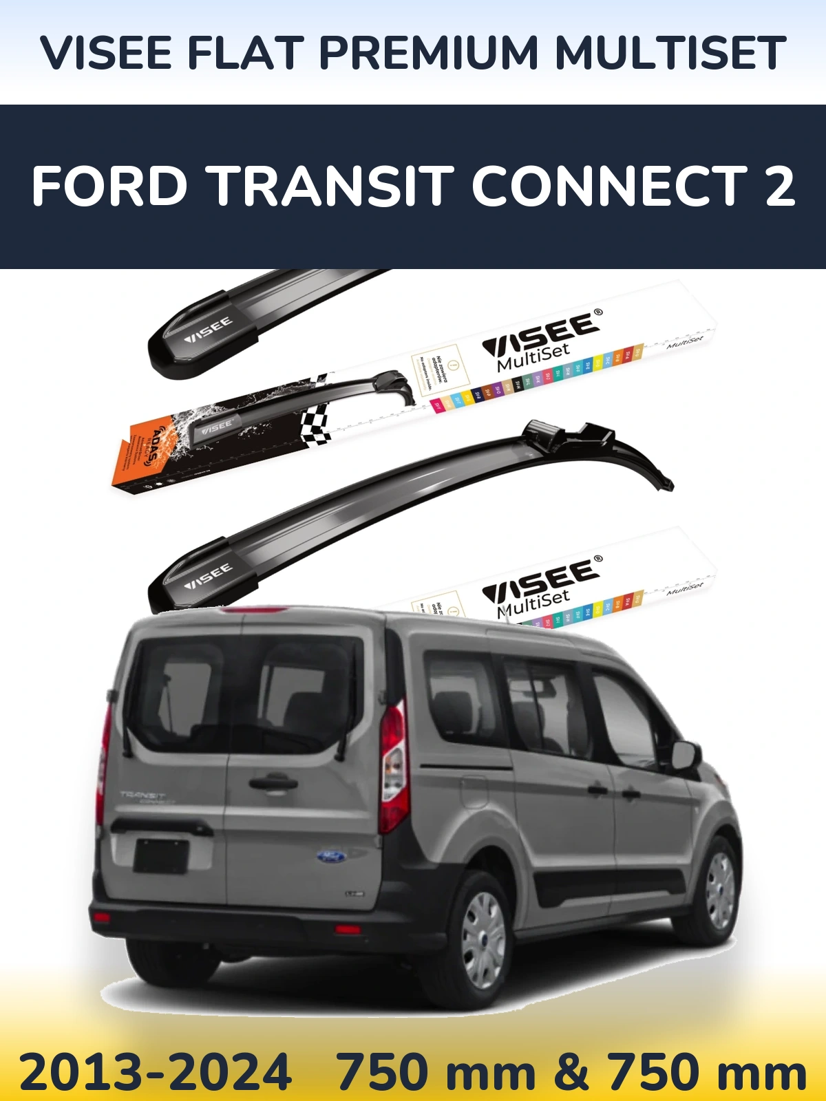 Torkarblad VISEE FLAT PREMIUM MultiSet för Ford Transit Connect 2