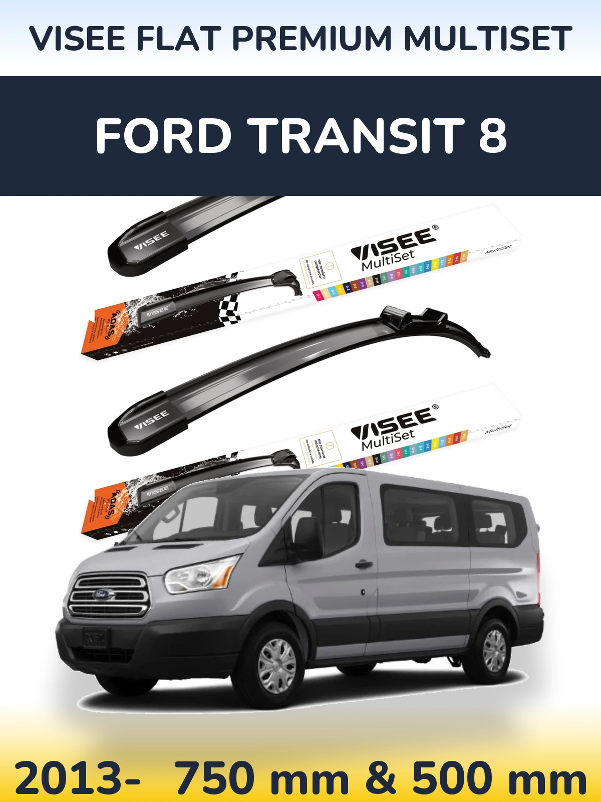 Torkarblad VISEE FLAT PREMIUM MultiSet för Ford Transit 8
