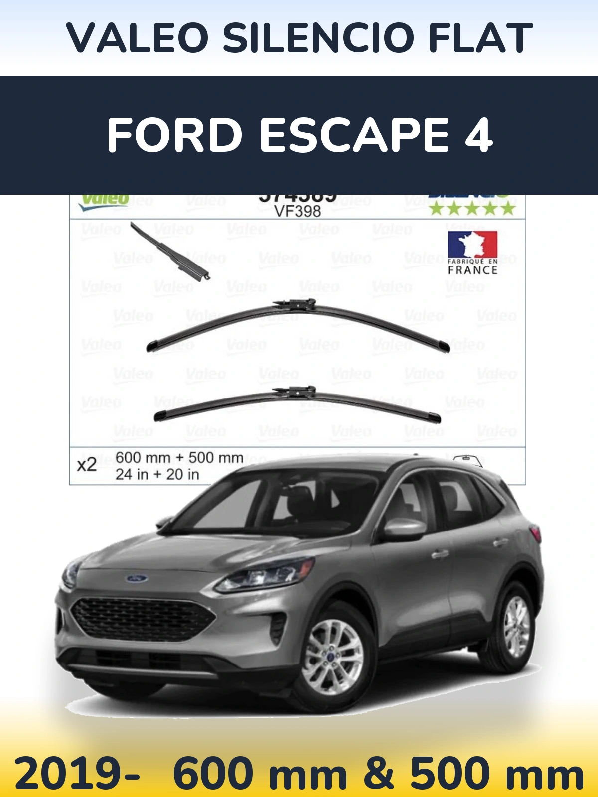 Torkarblad Valeo Silencio Flat för Ford Escape 4