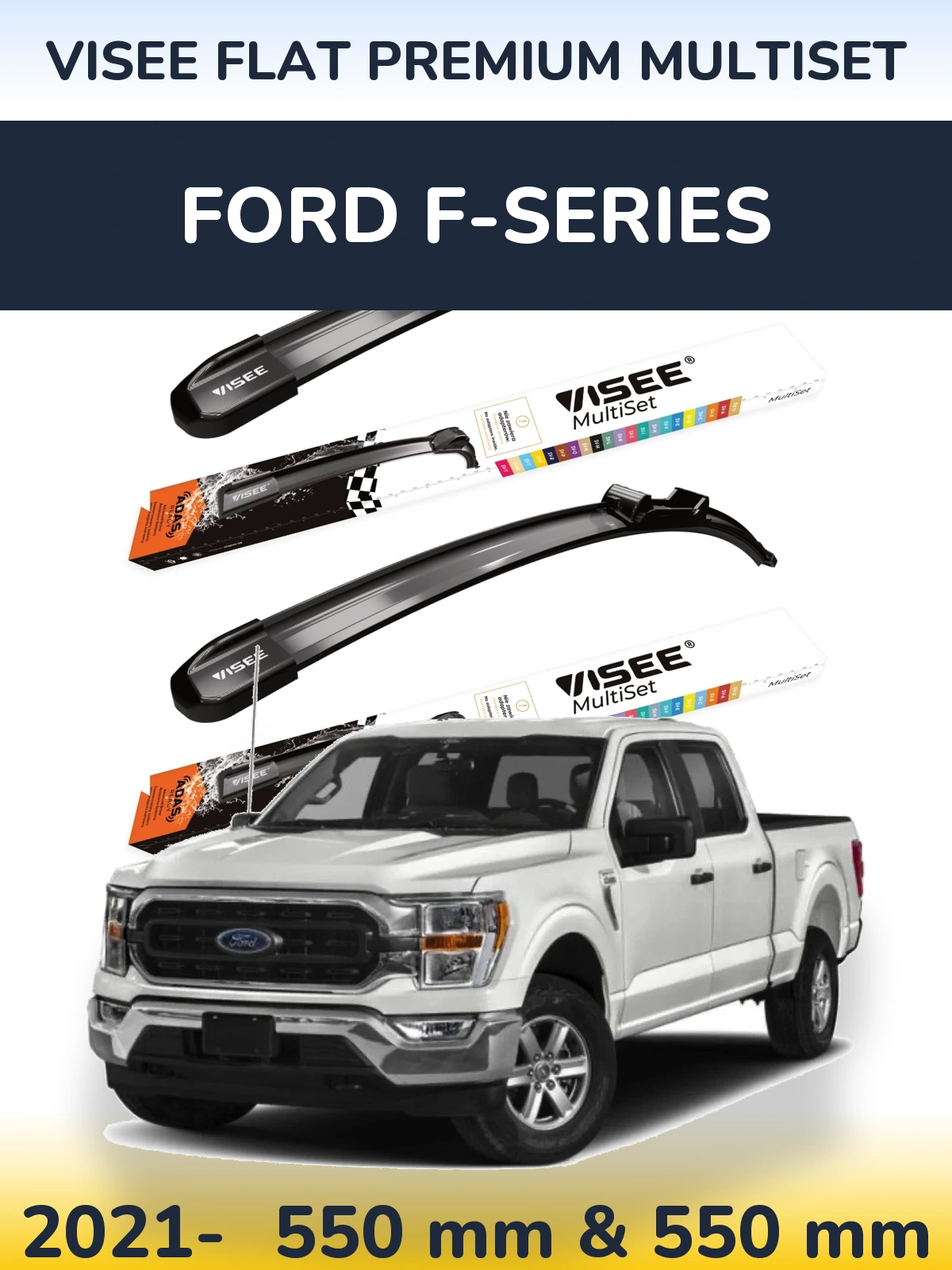 Torkarblad VISEE FLAT PREMIUM MultiSet för Ford F-series