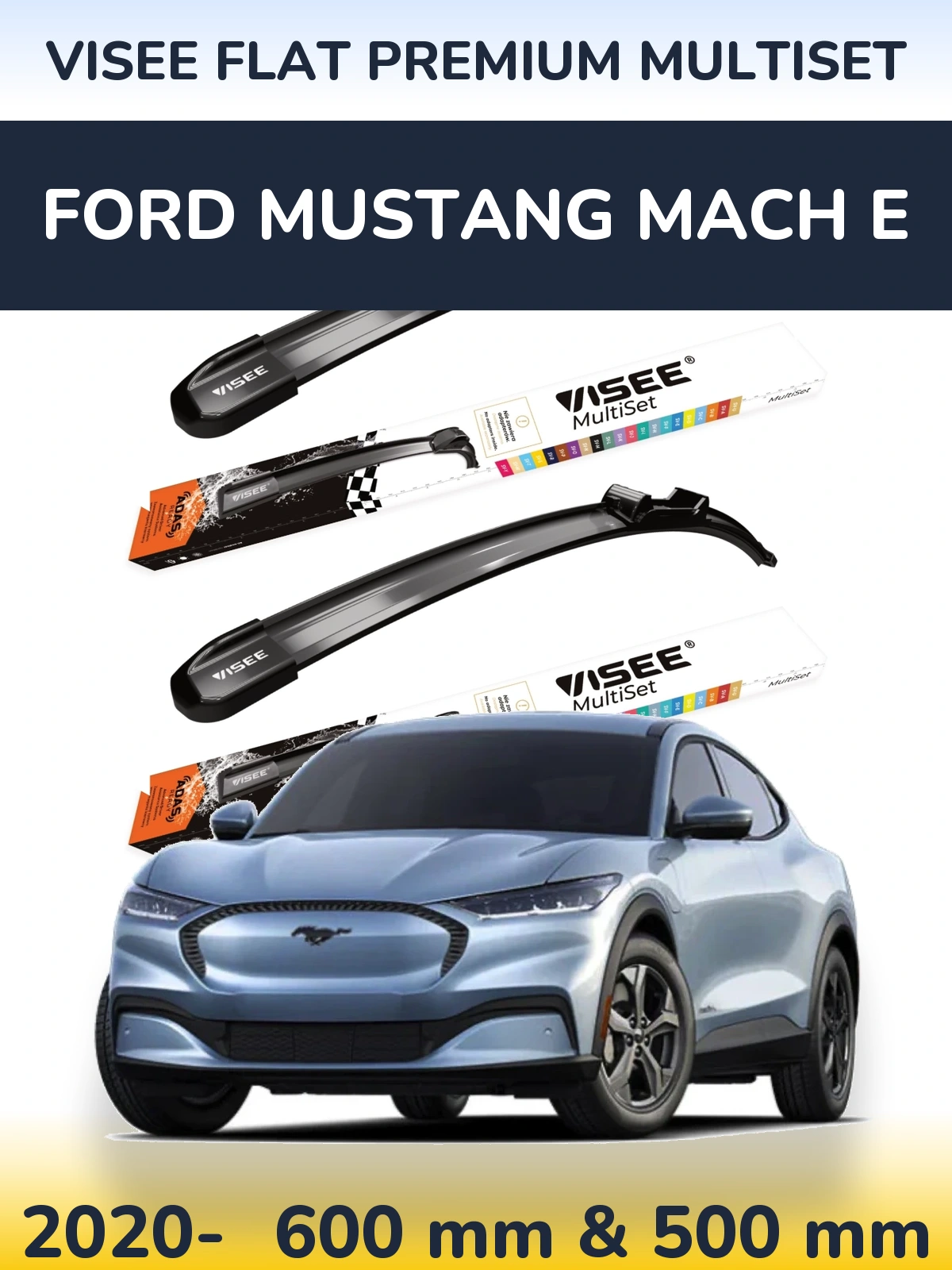 Torkarblad VISEE FLAT PREMIUM MultiSet för Ford Mustang Mach E