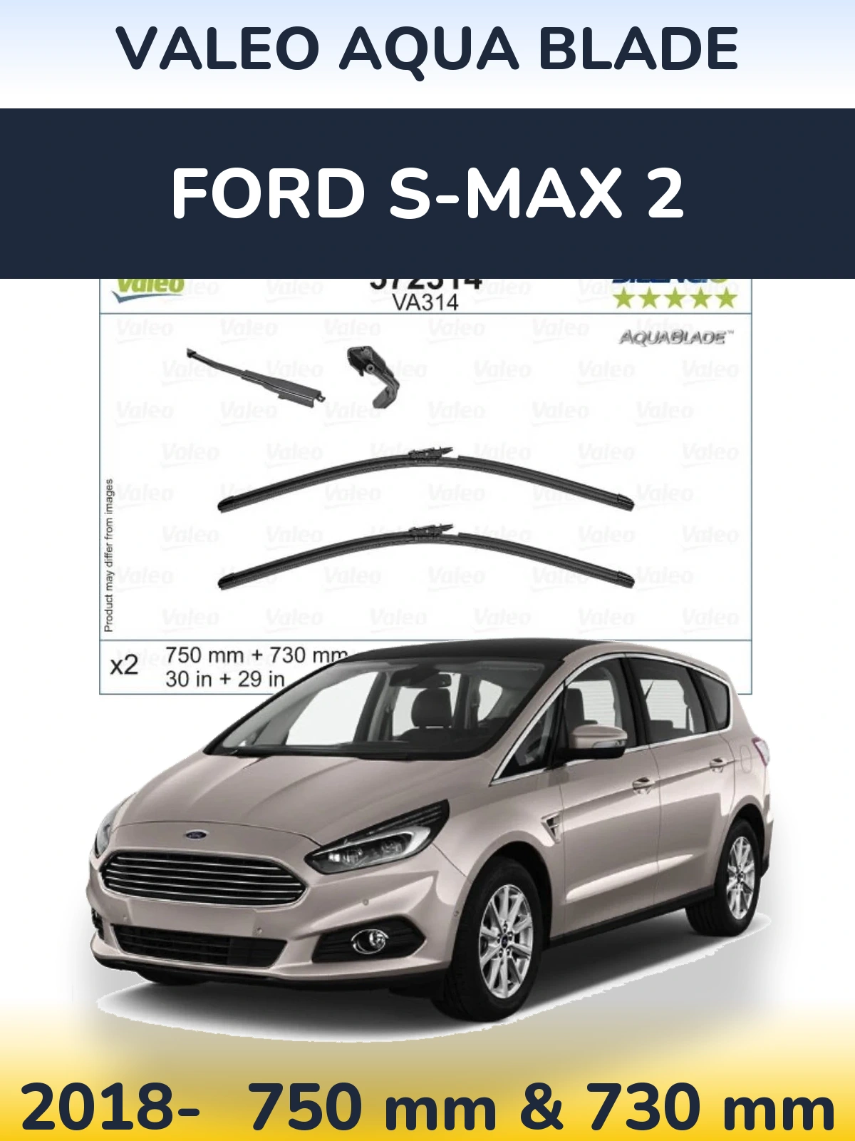 Torkarblad Valeo Aqua Blade för Ford S-MAX 2