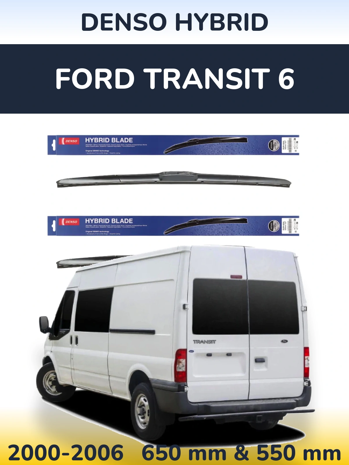 Torkarblad Denso Hybrid för Ford Transit 6