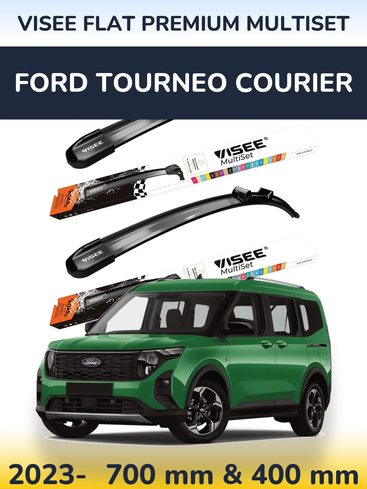 Torkarblad VISEE FLAT PREMIUM MultiSet för Ford Tourneo Courier