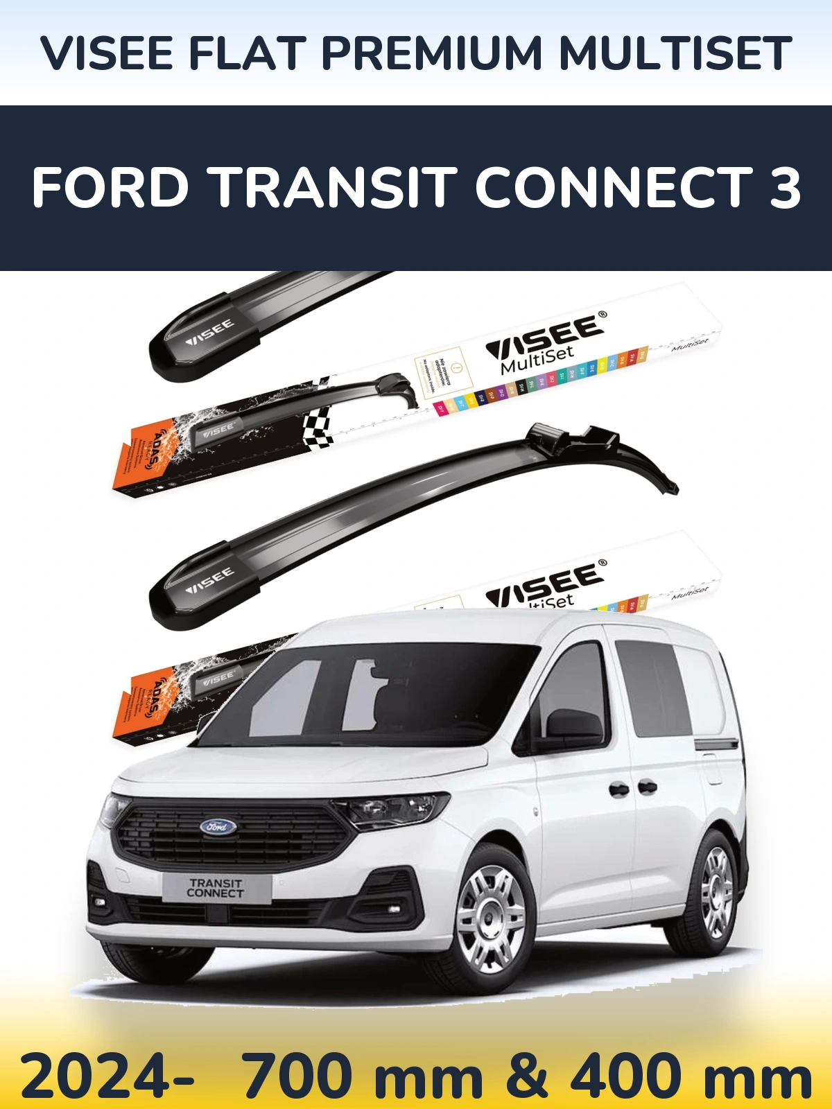 Torkarblad VISEE FLAT PREMIUM MultiSet för Ford Transit Connect 3