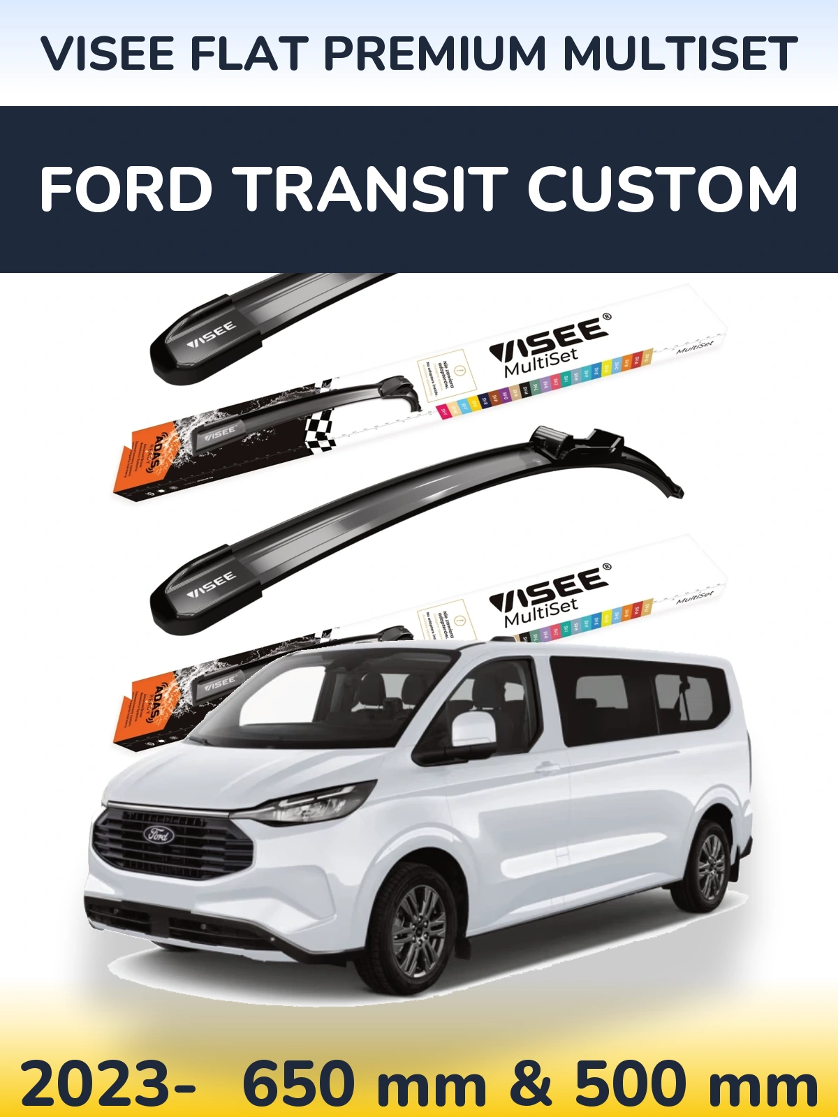Torkarblad VISEE FLAT PREMIUM MultiSet för Ford Transit Custom