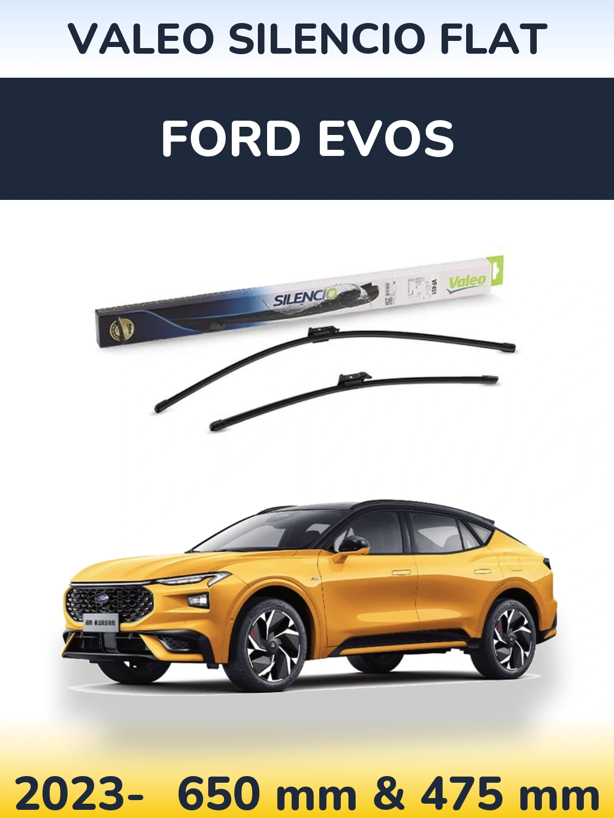 Torkarblad Valeo Silencio Flat för Ford Evos