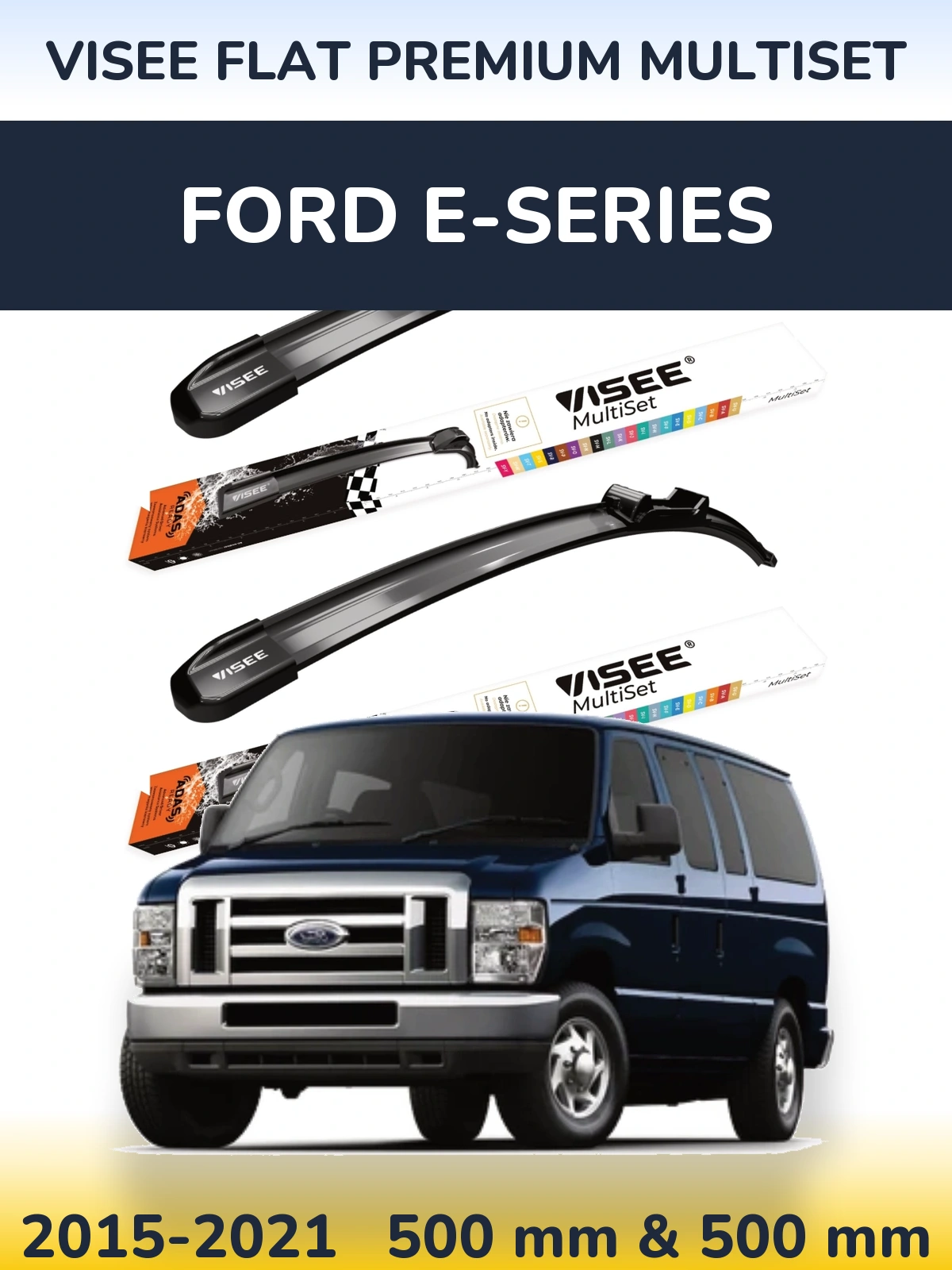 Torkarblad VISEE FLAT PREMIUM MultiSet för Ford E-series